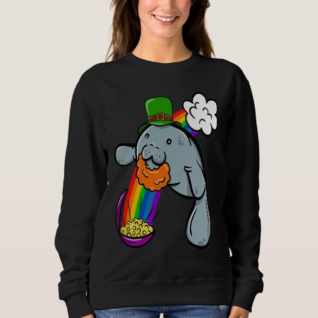 St Patrick's Day Manatee Leprechaun Cute  Boys Gir Sweatshirt (Vorderseite)