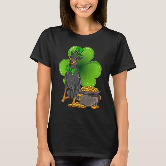 St Patrick's Day Manchester Terrier Kleeblatt Pet  T-Shirt (Vorderseite)