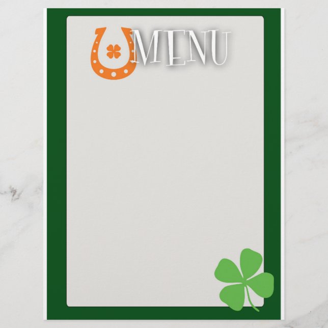 St Patrick's Day Menu (Vorderseite)
