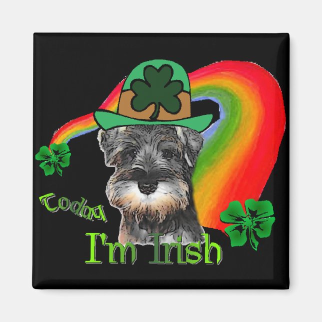 St. Patricks Day Mini Schnauzer Magnet (Vorne)