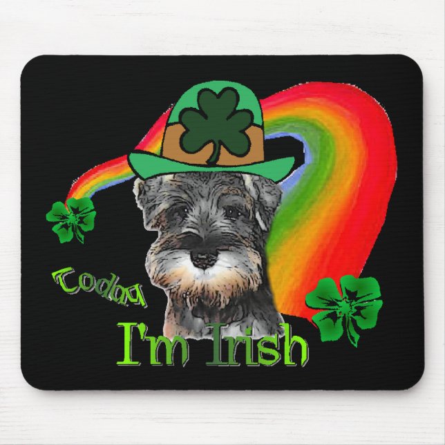 St. Patricks Day Mini Schnauzer Mousepad (Vorne)