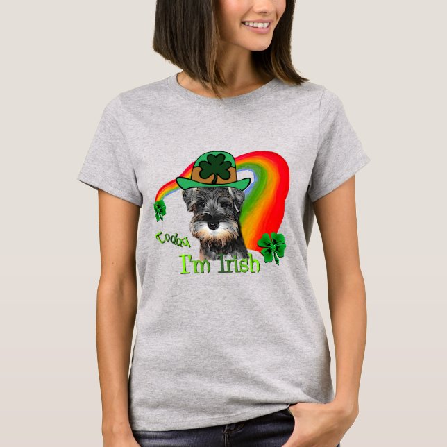 St. Patricks Day Mini Schnauzer T-Shirt (Vorderseite)