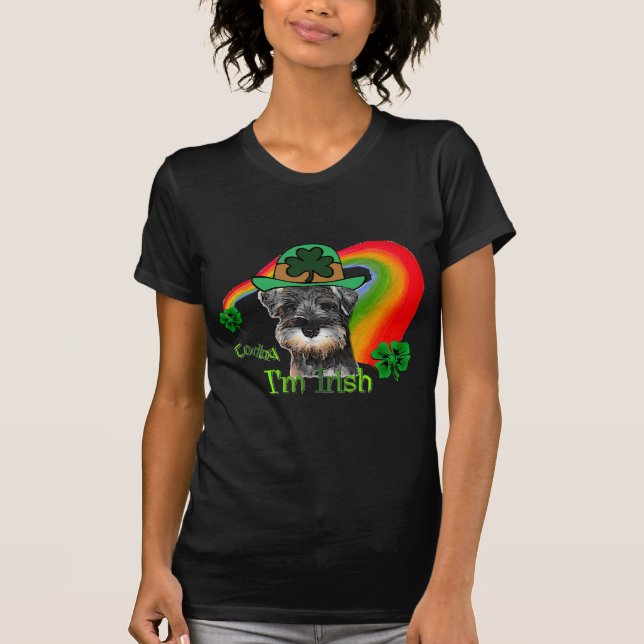 St. Patricks Day Mini Schnauzer T-Shirt (Vorderseite)
