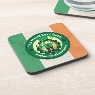 St. Patrick's Day mit einer glücklichen, Mit Augen Getränkeuntersetzer