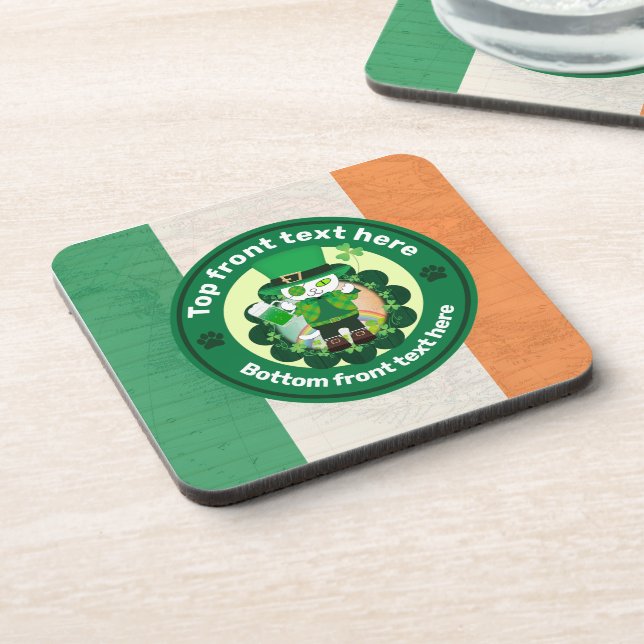 St. Patrick's Day mit einer glücklichen, Mit Augen Getränkeuntersetzer (Linke Seite)