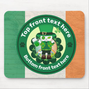 St. Patrick's Day mit einer glücklichen, Mit Augen Mousepad