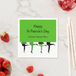 St Patrick's Day mit Irish Stepdancers' Legs Serviette