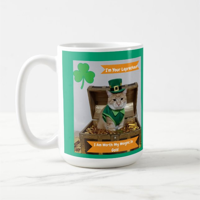 St. Patrick's Day mit Katzenhumor  Kaffeetasse (Links)