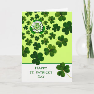 St. Patrick's Day mit Kleeblättern und Clover Bloo Karte