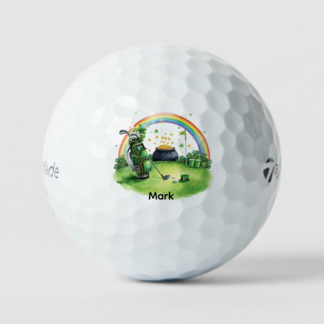 . St. Patrick's Day mit Regenbogen Golfball (Vorderseite)