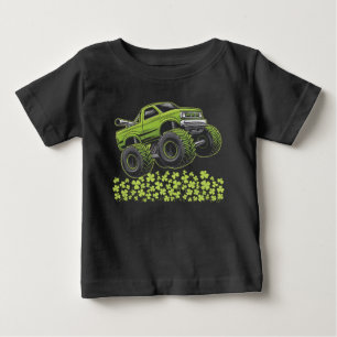 St Patricks Day Monster Truck Glücksklee Baby T-shirt