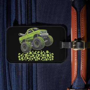 St Patrick's Day Monster Truck Glückskleeblatt Gepäckanhänger