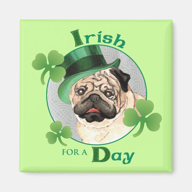 St. Patrick's Day Mops Magnet (Vorne)