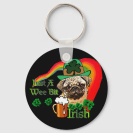 St. Patrick's Day Mops Schlüsselanhänger
