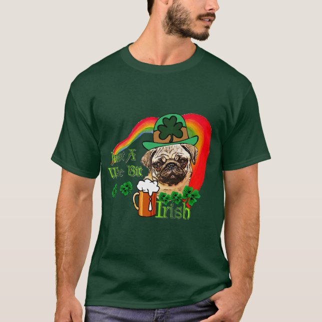 St. Patrick's Day Mops T-Shirt (Vorderseite)