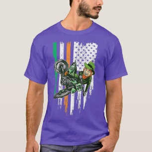 St Patricks Day Motocross MX Irish Leprechaun T-Shirt