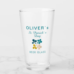St Patrick's day Name Clover Kleeblatt Beer Glas
