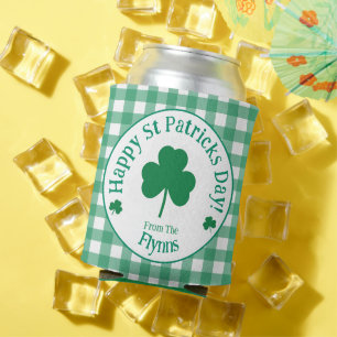 St Patricks Day NAME Irisches Kleeblatt Grün Häkch Dosenkühler