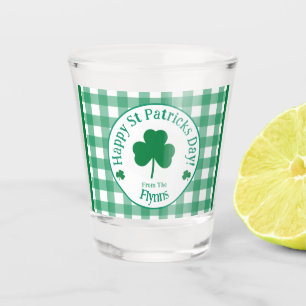 St Patricks Day NAME Irisches Kleeblatt Grün Häkch Schnapsglas