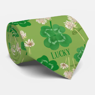 St Patrick's Day Neck Tie Green Lucky Clover Krawatte