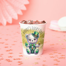 St. Patrick's Day Niedlich Bear Green Gold Kleebla Pappbecher