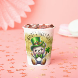 St. Patrick's Day Niedlich Bear Green Gold Pappbecher