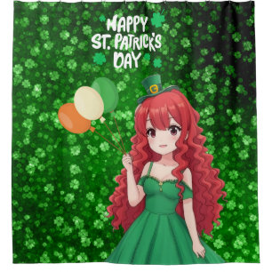 St. Patrick's Day niedlich, Irish Anime Klasse Duschvorhang