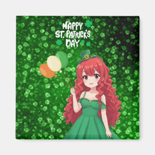 St. Patrick's Day niedlich, Irish Anime Klasse Magnet
