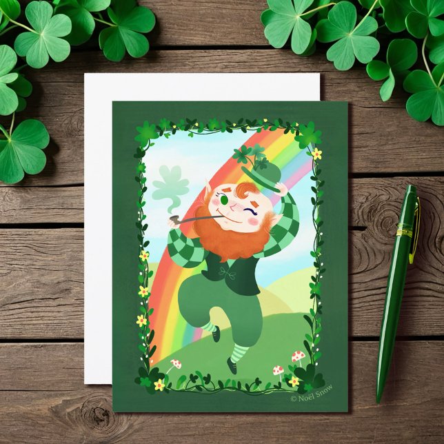 St. Patrick's Day Niedlich Leprechaun Blank Postkarte (Von Creator hochgeladen)
