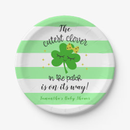 St Patrick's Day Niedliches Clover Baby Shower Par Pappteller