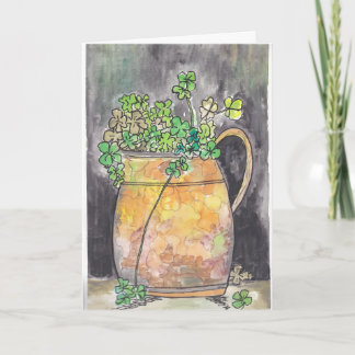 St. Patrick's Day Notecards with Shamrocks  Dankeskarte