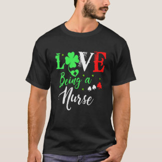 St Patrick's Day Nurse Women Liebe Pflegegeschenk T-Shirt