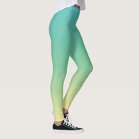 St Patricks Day Ombre Green Yellow Trendy Leggings