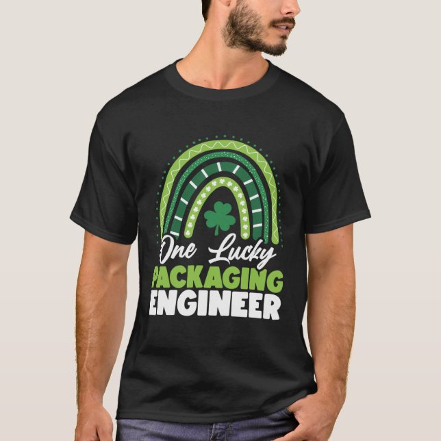 St Patricks Day One Lucky Packaging Engineer T-Shirt (Vorderseite)
