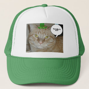 St Patricks Day Orange Tabby Cat Truckerkappe