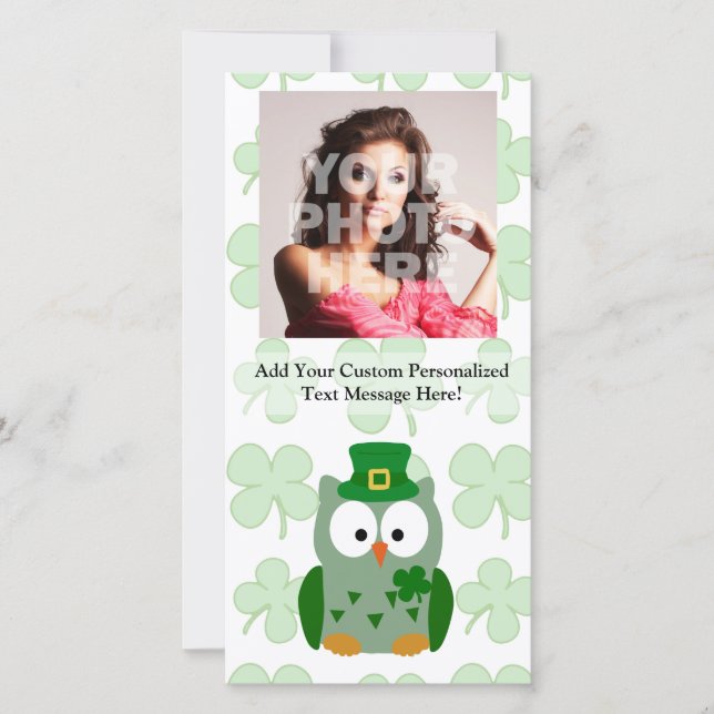 St. Patrick's Day Owl Feiertagskarte (Vorderseite)