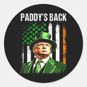St Patricks Day Paddy's Ck Trump Irish American Runder Aufkleber