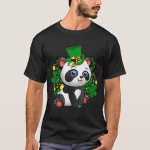 St Patricks Day Panda Süßer Bärenliebhaber-Geschen T-Shirt
