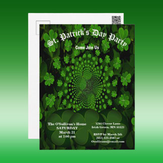 St. Patrick's Day Party Clover Kaleidoskop Postkarte