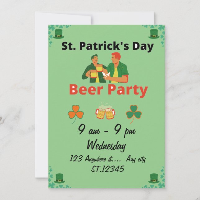 St. Patricks Day Party Einladung (Vorderseite)