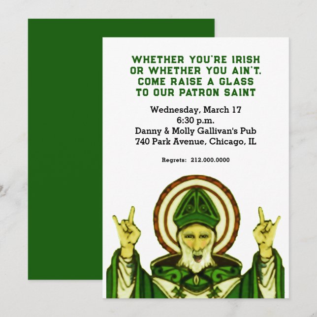 St. Patrick's Day Party Einladung (Vorne/Hinten)