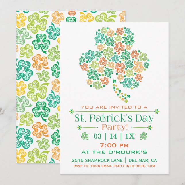 St. Patrick's Day Party Einladung (Vorne/Hinten)