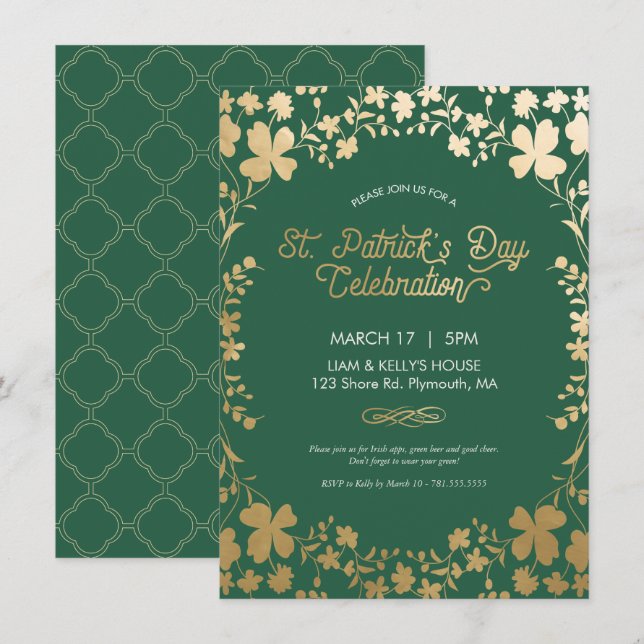 St. Patrick's Day Party Einladung - Custom Card (Vorne/Hinten)