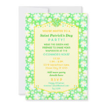St. Patrick's Day Party Elegantes Retro Kleeblatt