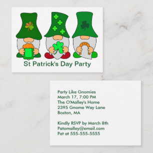 St Patricks Day Party Gnomies Einladung Karte