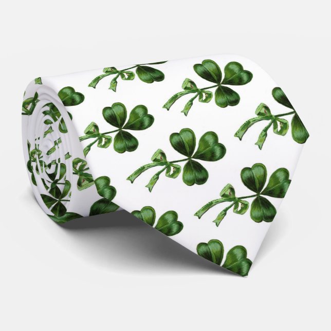 ST PATRICK'S DAY PARTY GREEN IRISH KLEEBLATT KRAWA KRAWATTE (Gerollt)