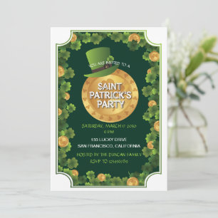 St Patrick's Day Party Grün Elegant Niedlich Einladung