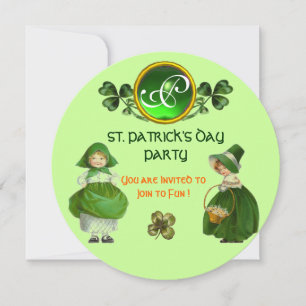 ST. PATRICK'S DAY PARTY GRÜN EMERALD MONOGRAMM EINLADUNG