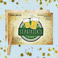 St Patrick's Day Party Irish Brew Retro Parchment
