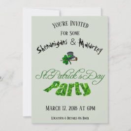St. Patrick's Day Party Irish Green Funny Einladung
